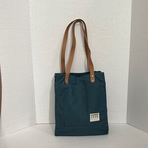 Teal reusable Canvas market Tote by Feed